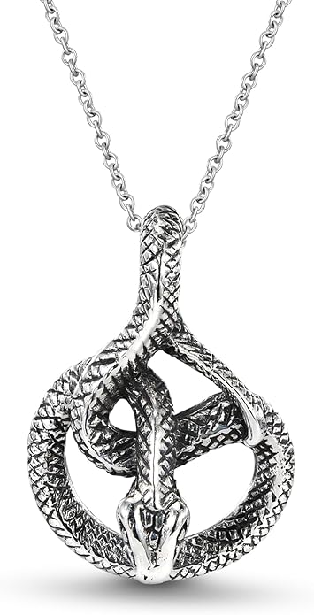AeraVida Unique & Detailed Coiled Snake .925 Sterling Silver Pendant Necklace | Animal Serpent Inspired Pendant for Women | Reptile Necklace