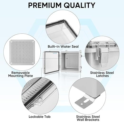 TICONN Outdoor Electrical Box Waterproof, ABS IP67 Junction Box Enclosure | - Image 4