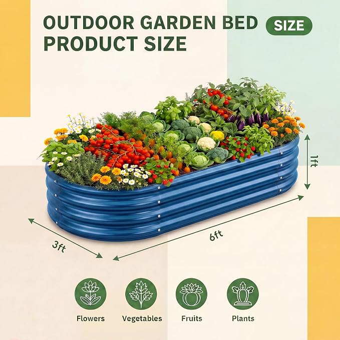 Land Guard 2 Pcs 6ft Metal Raised Garden Bed - Image 2