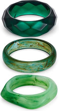 LILIE&WHITE 3 PCS Acrylic Resin Bracelet For Women Trendy Chunky Bangle Bracelets Fashion Colorful Bracelet Jewelry Gift