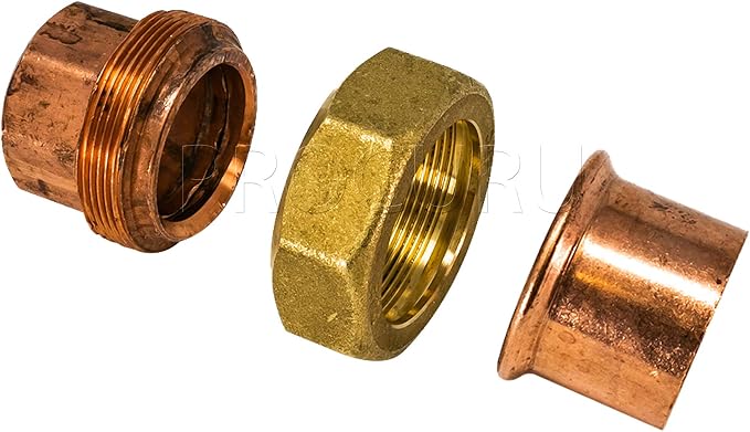 1-Pack 1-1/4 Inch Copper Union CxC Sweat Connection, Made in USA, Certified Safe - Image 3