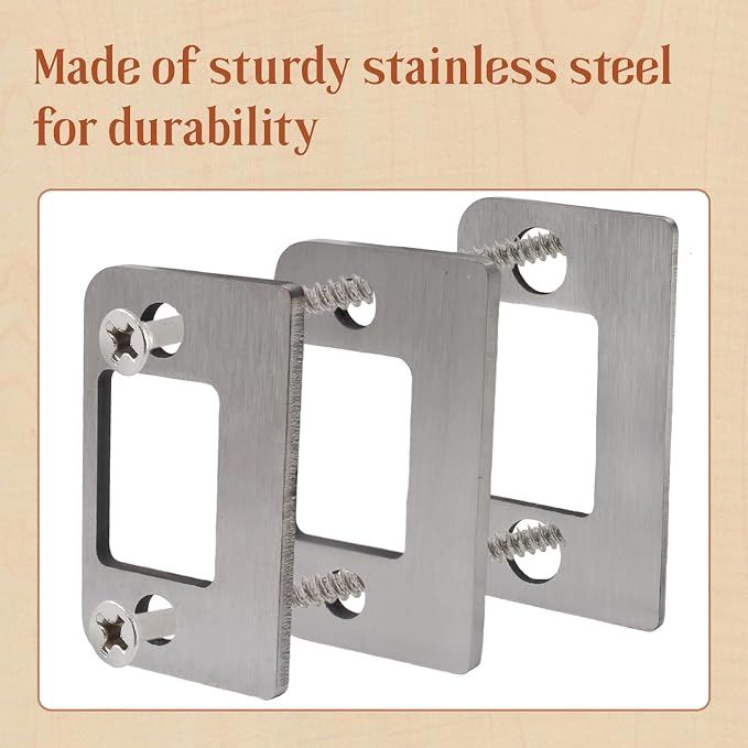 Door Strike Shim Plates 3 Pcs, Stainless Steel Spacers, Stainless Steel Rust - Image 4