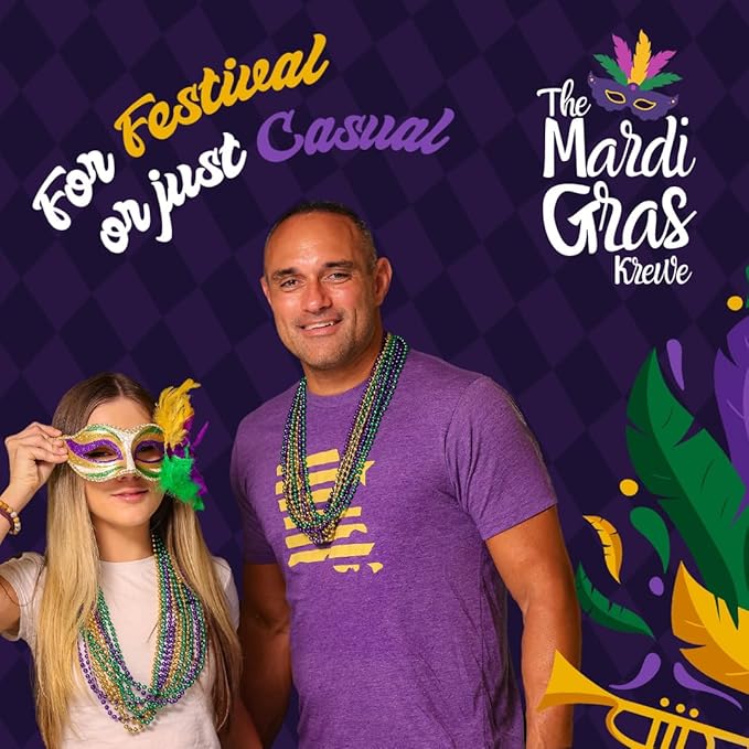 THE MARDI GRAS KREWE - Beads Necklaces Mardi Gras 72 Pack, 6 Dozen 33" 7mm - Party Favors, Parades, Bulk Decorations, Costumes, Festivals, Events - Red