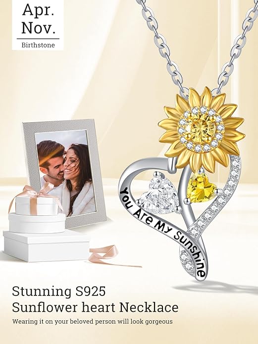 Valentine's Day Gifts for Wife 925 Sterling Silver Double Birthstone Pendant Necklaces I Love You for Always and Forever Necklace Anniversary Birthday Gifts for Wife Girlfriend Mom Her