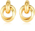 14K Gold Plated Knot Earrings for Women Gold Silver Earrings Heart Link Drop Dangle Earring Chunky Golden Knotted Statement Jewelry