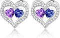 Iefil Valentines Day Gifts for Her - 925 Sterling Silver Birthstone Earrings, Anniversary Birthday Gifts for Women Wife Girlfriend Mom