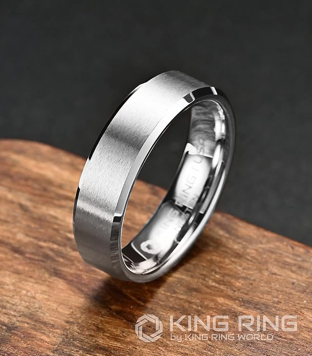King Ring Tungsten 4/6/8/10mm Rings – Super Polished Matt Finish Tungsten Rings – Designed in USA