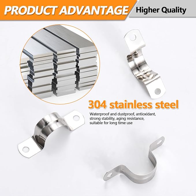 60Pcs M50 Stainless Steel Conduit Clamps | Conduit Clamps, Heavy Duty Pipe - Image 2