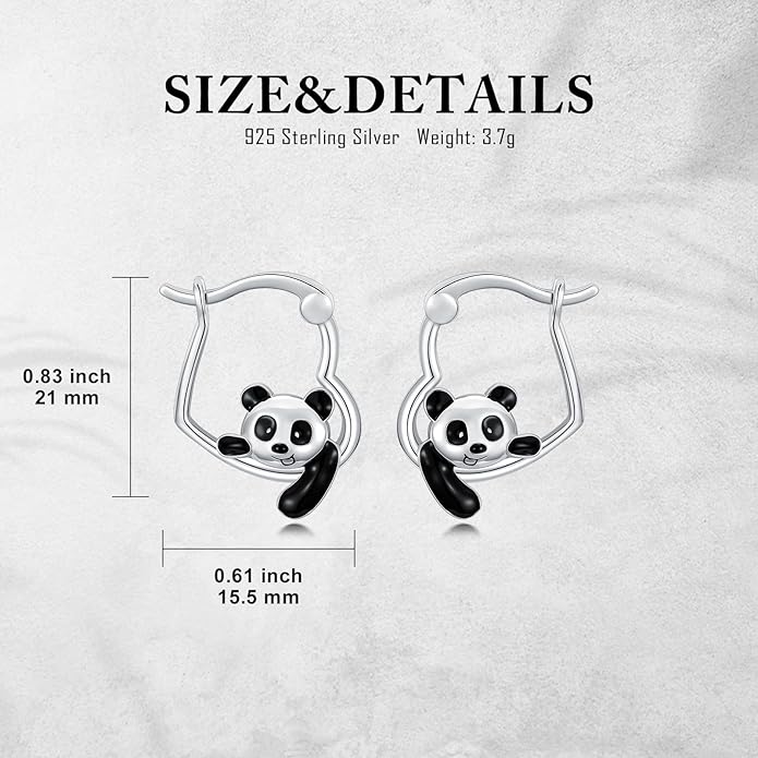 Hypoallergenic Earrings Rabbit Tiger Teddy Koala Puppy Panther Peacock Earrings Sterling Silver Animal Hug Hoop Earrings Jewelry Mothers Day Graduation Birthday Gifts for Women