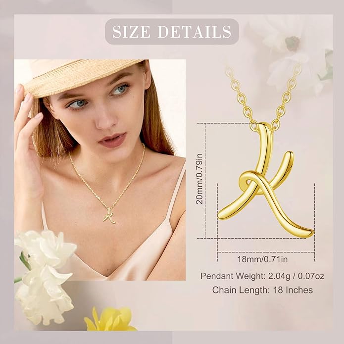 EUDORA Sterling Silver Initial Necklaces for Women, Classic 26 Letter Neckless Gifts for Girls, Sister, Mother Daughter, 18 inch Chain