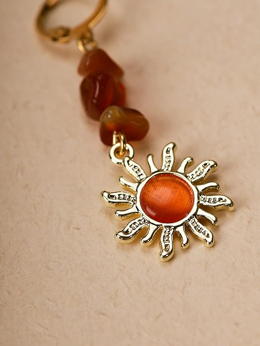 Sacina Boho Hippie Gothic Crystal Celestial Sun Earrings, Boho Earrings, Hippie Jewelry, Christmas Jewelry Gift For Women