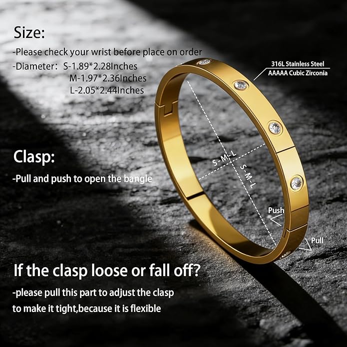 PCY Gold Bracelets For Women,3PC Bangle Gold Plated Bracelets For Women,Trendy Statement Cuff Stackable Bangles Set,Fashion Jewelry for Women.