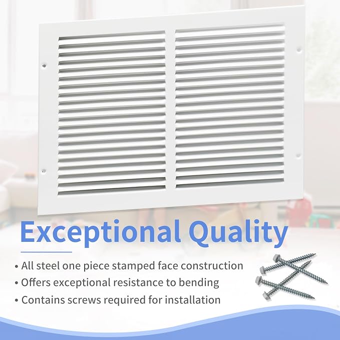 Howeall 14"W x 10"H Steel Return Air Grille, Air Return Vent Cover - Image 2