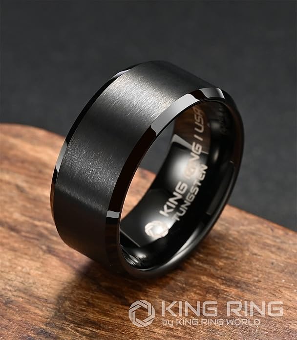 King Ring Tungsten 4/6/8/10mm Rings – Super Polished Matt Finish Tungsten Rings – Designed in USA