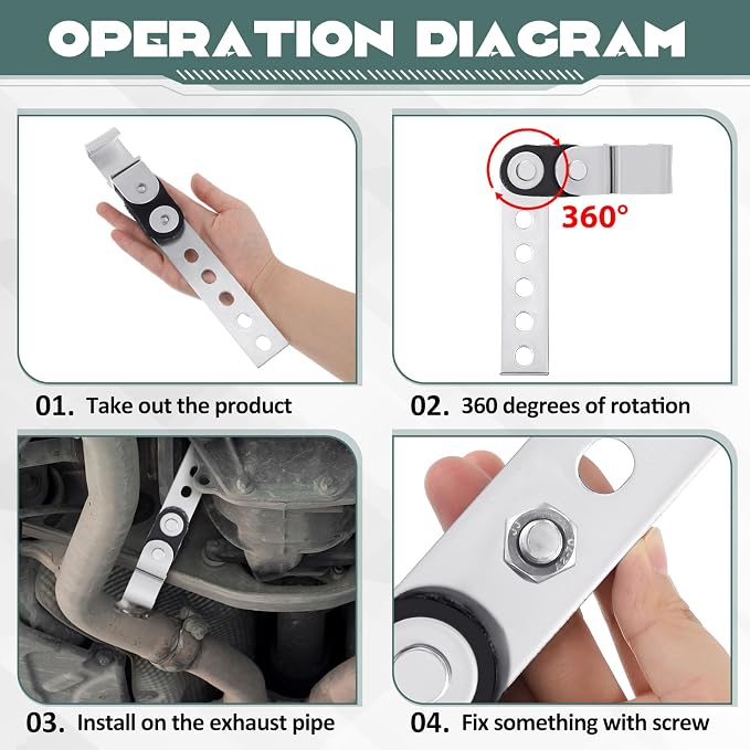 Geetery 8 Pcs Universal Exhaust Hangers Muffler Hanger, Open Style, Heavy Duty - Image 3