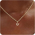 Initial Necklaces for Women,14K Gold Plated Necklaces, A-Z Letter Pendant Charm Necklace Trendy Dainty Hypoallergenic CZ Custom Personalized Name Necklace Gold Jewelry Birthday Christmas Gift for Her