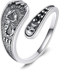 URONE Hummingbird/Bee/Scorpion/Moon Phase Spoon Ring Sterling Silver Thumb Ring Vintage Jewelry Gifts for Women