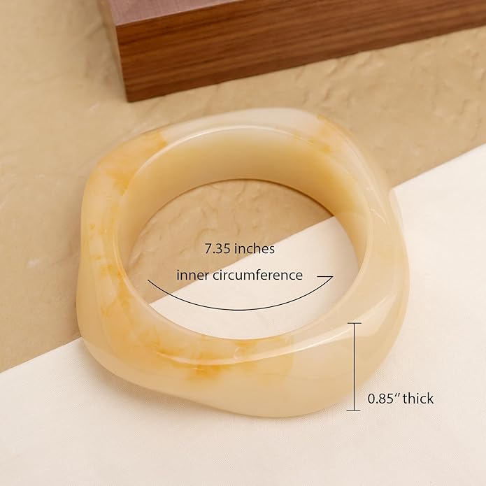 Chunky Resin Wide Bangle Bracelets for Women, Trendy Statement Minimalist Acrylic Bracelet Prom Holiday Jewelry Gift