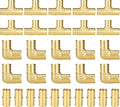 30-Pack 3/4 Inch PEX Fittings Kit, 10 Each Elbow Tee Coupling | Brass, Crimp by SUNGATOR