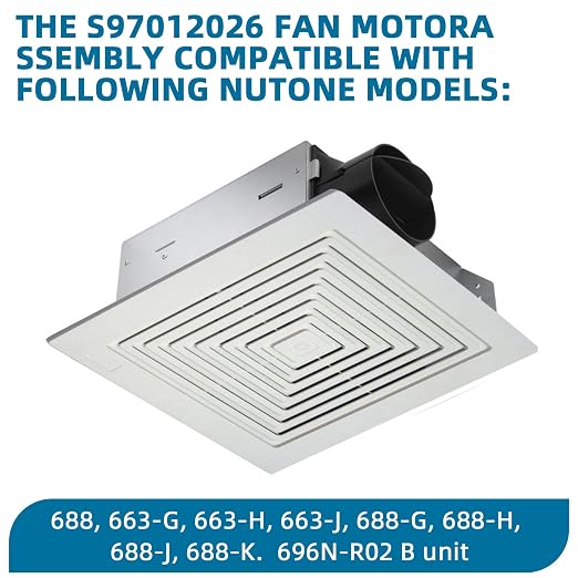 696N-R02 B Unit for NuTone S97012026 Fan, for Broan 688 Replacement Motor - Image 4