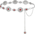 FIORETTO Metal Waist Chain Link Belt for Women Western Cowgirl Boho Turquoise Belts for Dress Jeans Country Concert Outfit