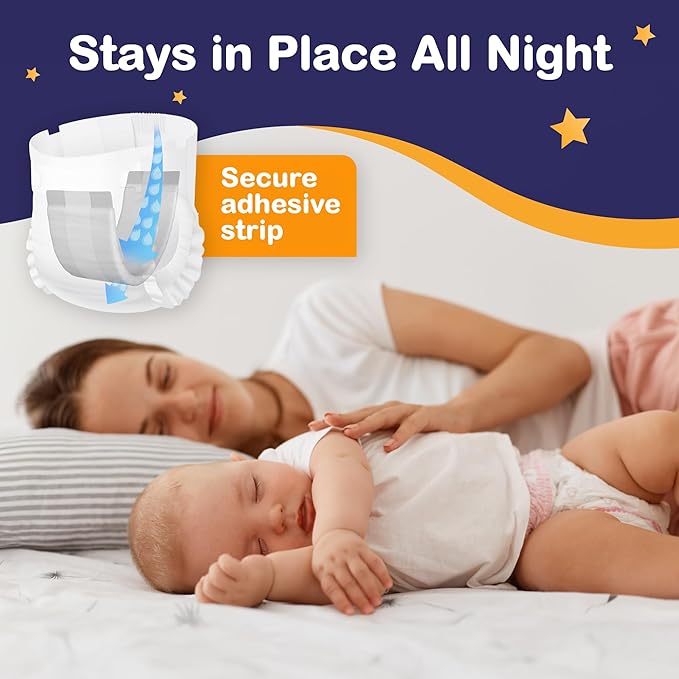 Dimples Booster Pads, Baby Diaper Doubler Inserts with Adhesive - 1 Size Fits All Diapers - Boosts Absorbency - No More leaks for Overnight, Travel, Nighttime or Anytime 21 Count