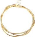 Chunky Gold Snake Chain Choker for Women Stainless Steel Layered Collar Necklace Punk Gothic Y2K Statement Jewelry Gift