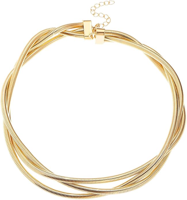 Chunky Gold Snake Chain Choker for Women Stainless Steel Layered Collar Necklace Punk Gothic Y2K Statement Jewelry Gift