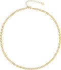 Aobei Pearl 18K Gold Plated Paperclip Chain Choker Satellite Chain Freshwater Cultured Biwa Pearl Pendant Necklace Dainty Jewelry for Women
