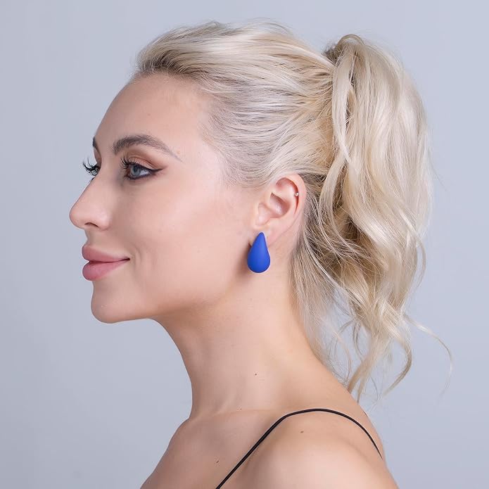 Chunky Acrylic Hoop Earrings, Lightweight Waterdrop Hoops Earrings, Hypoallergenic Trendy Jewelry for Women