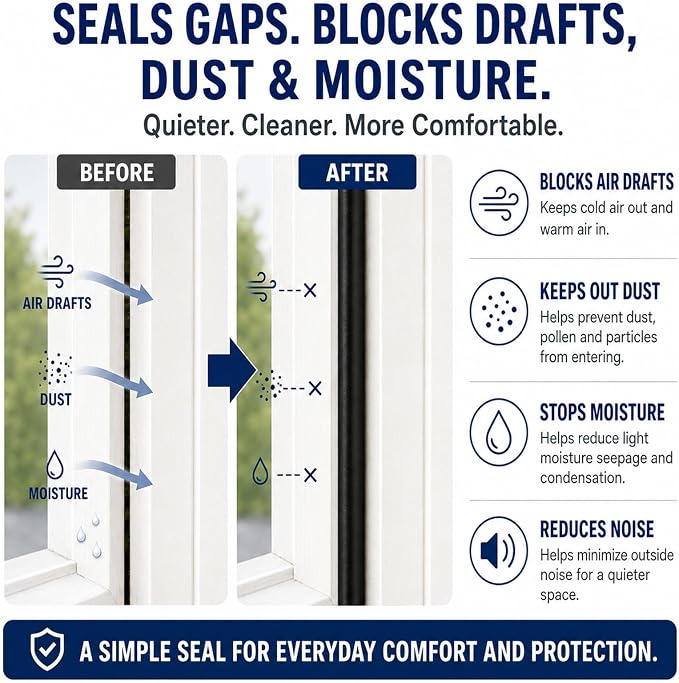40FT Silicone Weather Stripping Door Seal, 0.4 x 0.2 Inch, cabinets and - Image 5