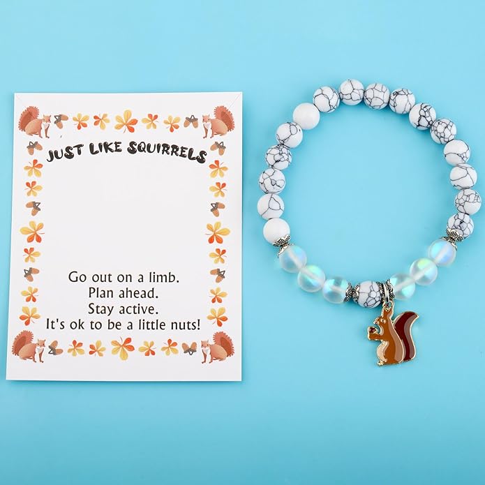 FUSTMW Squirrel Gifts Squirrel Bracelets Gifts for Squirrel Lovers Jewelry Cute Animal Lover Gifts Squirrel Inspired Gifts