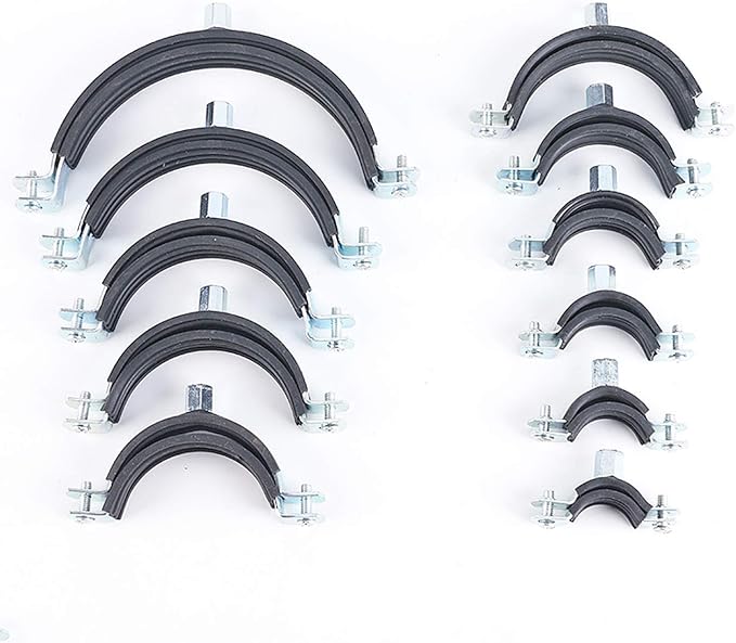 AKIHISA 5PCS Split Ring Pipe Hanger Heavy Duty Adjustable Pipe Bracket Clamp - Image 7
