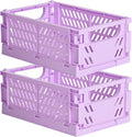 HUUSMOT 2-Pack Collapsible Plastic Storage Baskets, 9.8"x6.5"x3.8" | Pastel by HUUSMOT