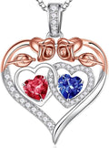 Iefil Valentines Day Gifts for Her - 925 Sterling Silver Rose Heart Necklaces for Women, Anniversary Birthday Gifts for Wife Girlfriend Mom