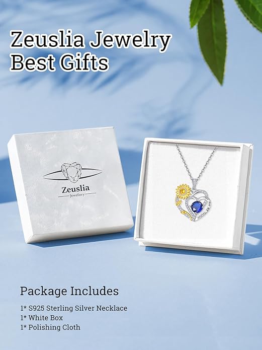 Valentine's Day Gifts for Wife 925 Sterling Silver Double Birthstone Pendant Necklaces I Love You for Always and Forever Necklace Anniversary Birthday Gifts for Wife Girlfriend Mom Her