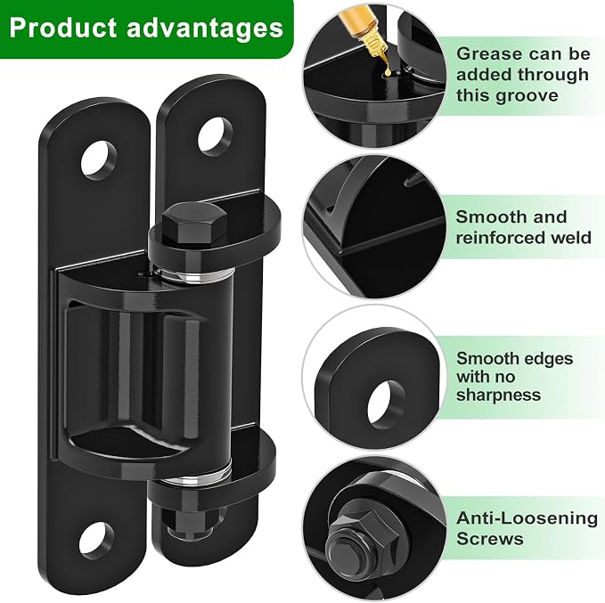 Insaga 6.7'' Heavy Duty Gate Hinges 1100LB Capacity 4PCS of 6mm Steel Hinges - Image 4