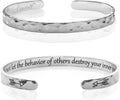 Carviell Engraved Cuff Bracelets for Women – Inspirational, Friendship, Love, Mom, Daughter, Sister, Christian, Graduation, Memorial & Wedding Gifts – 80+ Phrases – Stainless Steel, Gift-Ready