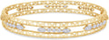 Bangle Bracelets for Women 0.25 Carat (ctw) Round Lab Grown Diamond Miracle Set 3-Row Cuff Bangle Bracelets In 14K Gold Over Sterling Silver Jewelry Gifts For Her Size-7.00 to 8.00 Inch