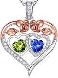 Iefil Valentines Day Gifts for Her - 925 Sterling Silver Rose Heart Necklaces for Women, Anniversary Birthday Gifts for Wife Girlfriend Mom