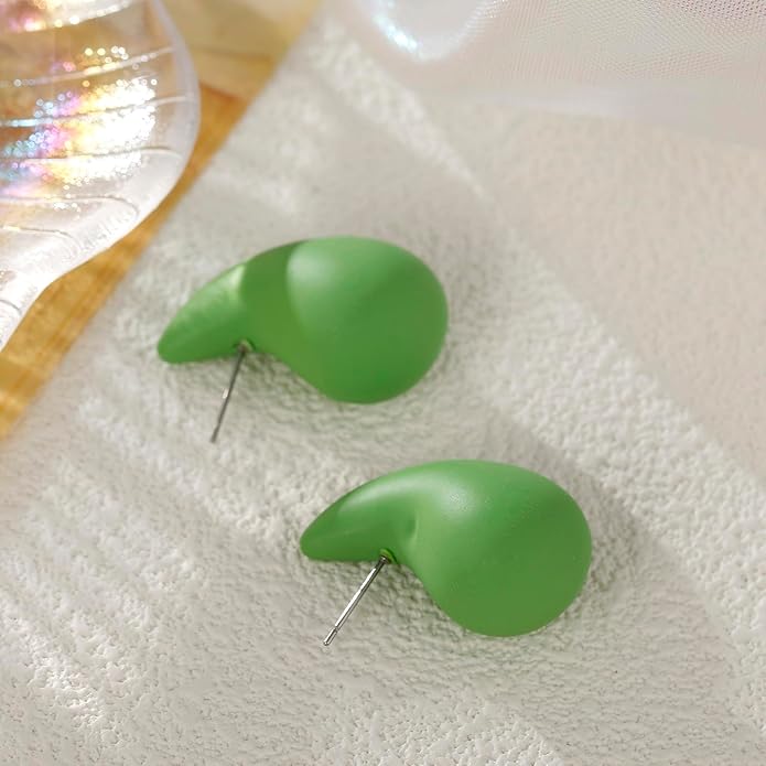 Chunky Acrylic Hoop Earrings, Lightweight Waterdrop Hoops Earrings, Hypoallergenic Trendy Jewelry for Women