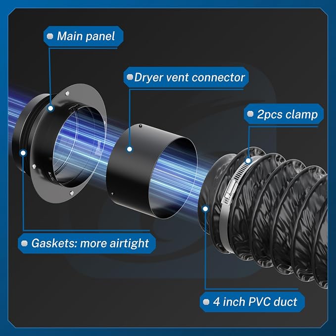 Hon&Guan Dryer Vent Connector, High Quality Iron Twist Lock Dryer Vent Wall - Image 3
