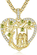 14K Gold Tree of Life Necklace for Sister Christmas Gifts from Sister,Heart Jewelry with Birthstone Pendant for Women Female Friendship Forever My Friend