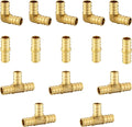 15 Pack Foskan 3/4 Inch PEX Barb Crimp Fittings Set | 5 Pieces Each:Elbow by Unknown