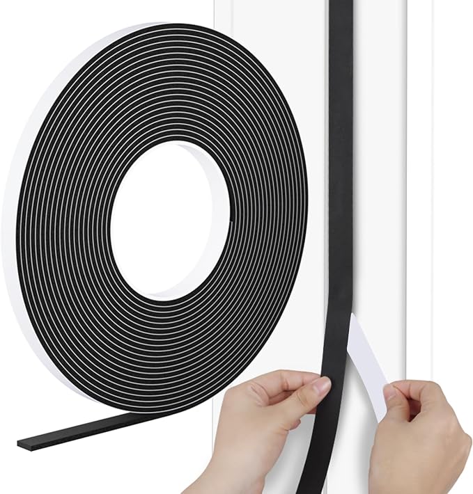 Strong Adhesive Door Weather Stripping, 1/2Inch Wide X 1/8 Inch Thick, Foam by Unknown