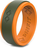 Rinfit Silicone Rings for Men 9mm Wide, 2mm Thick - Mens Rubber Wedding Bands - Infinity Ring with 2 Layers - Patented Design