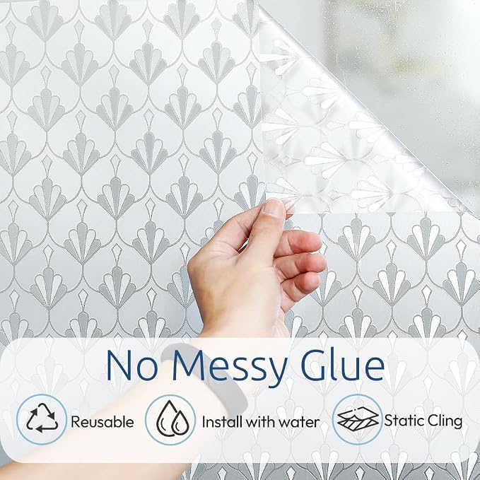 rabbitgoo Privacy Window Film Frosted Glass, 35.4" x 157.4" | Sun Blocking Non - Image 5