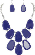 Firstmeet Chunky Bubble Statement Collar Necklace with Earrings for Women