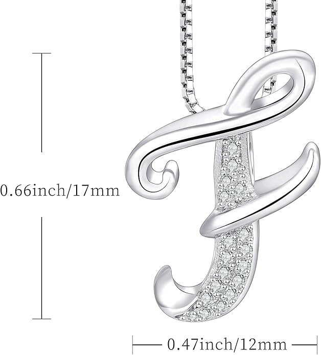 STARCHENIE Initial Necklace for Women 925 Sterling Silver Letter A-Z Pendant 26 Alphabet Jewelry