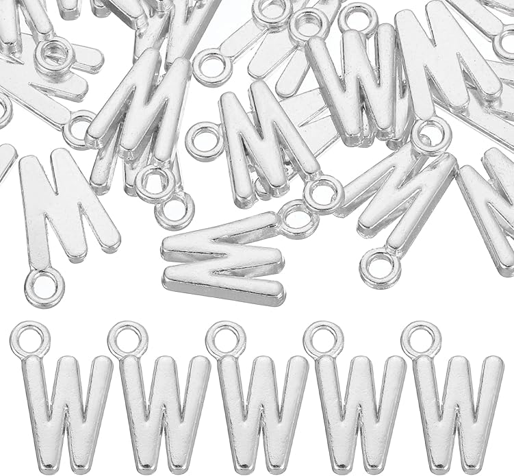 uxcell Letter Charm, Alloy Letter Initial Alphabet Charm for DIY Crafts Jewelry Making Bracelet Earrings Necklace